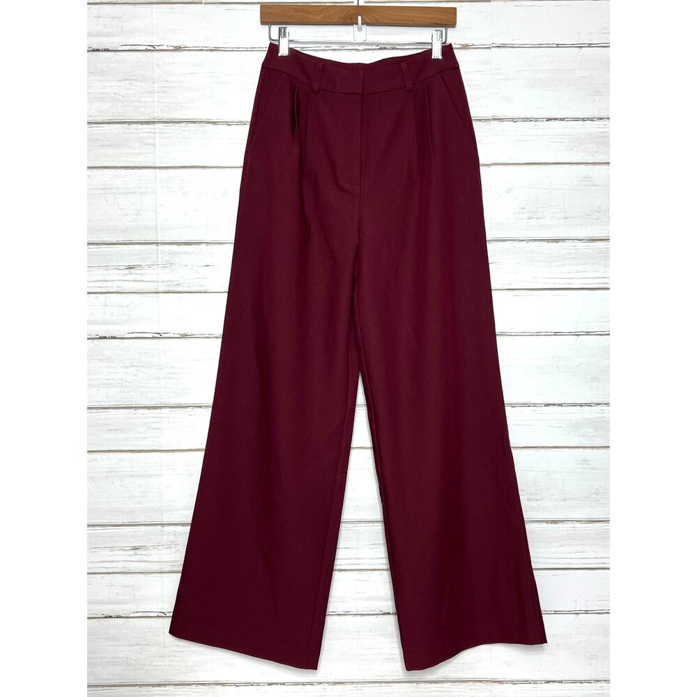 Commense Burgundy Wide Leg Dress Pants Size Small High Rise Career Office - Picture 1 of 9